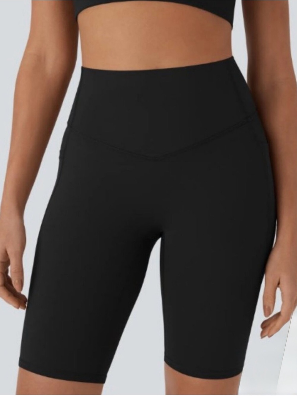 HALARA Black High-Waist Biker Shorts